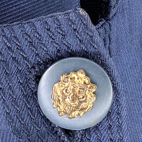 RARE!! 1970S CHANEL CREATIONS PHILIPPE GUIBOURGE Button Down Silk Dress in Blue - Picture 3 of 5